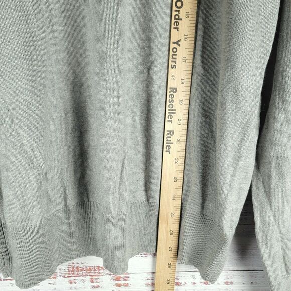 Banana Republic Luxury Blend Sweatshirt Mens Size L Gray Preppy Silk Blend - Picture 2 of 9